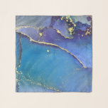 Abstract Alcohol Ink Teal Purple Blue & Gold Scarf<br><div class="desc">This design is based on a piece of my original art. Using alcohol inks - a liquid art form sometimes mistaken for watercolor - I created this gorgeous, bold piece. It features shades of teal, varying shades of rich blue and purple - and everything in between where the inks combine...</div>
