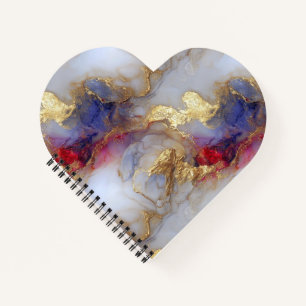 Abstract Alcohol Ink Texture with Gold Accents Notebook
