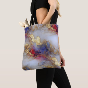 Abstract Alcohol Ink Texture with Gold Accents Tote Bag