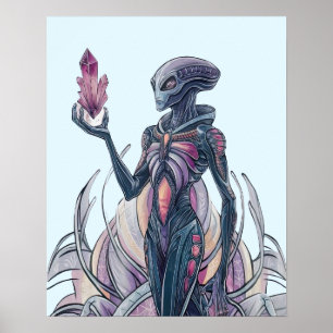 Abstract Alien Poster