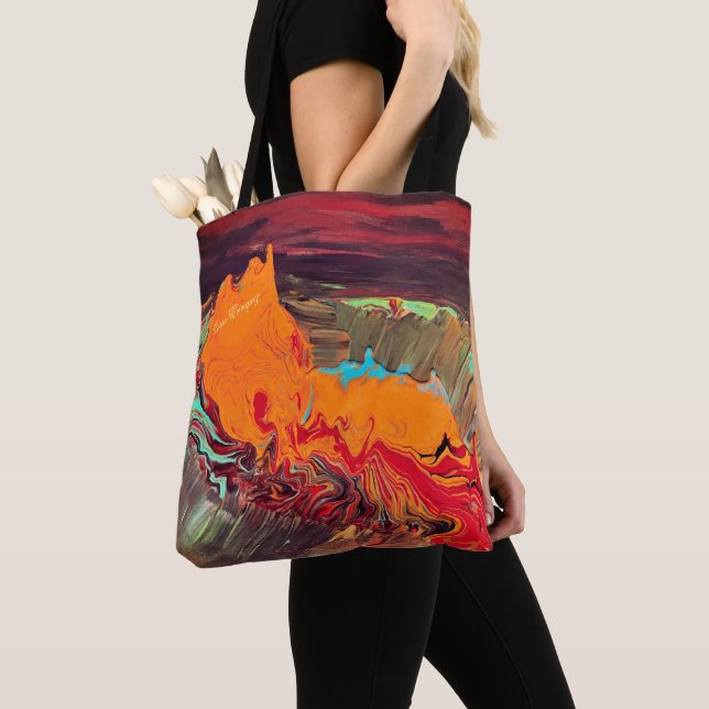 Abstract All-Over-Print Tote Shoulder Bag (Close Up)