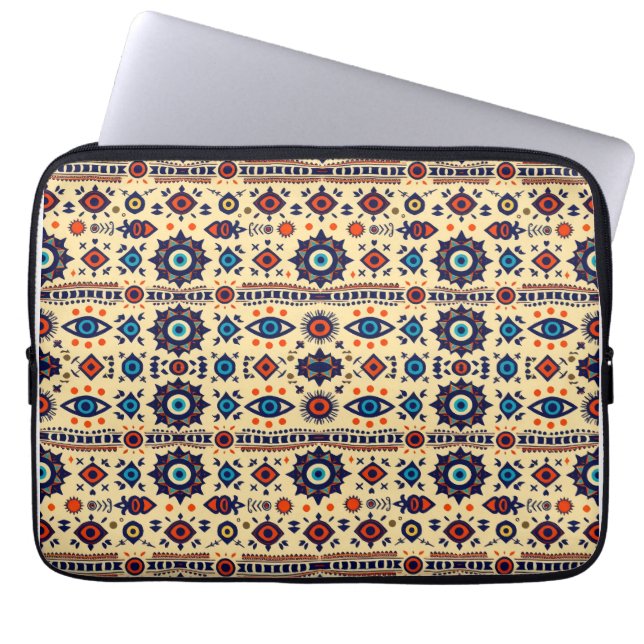 Abstract All-Seeing Eye Magical Pattern  Laptop Sleeve (Front)