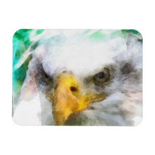 Abstract American Bald Eagle Magnet