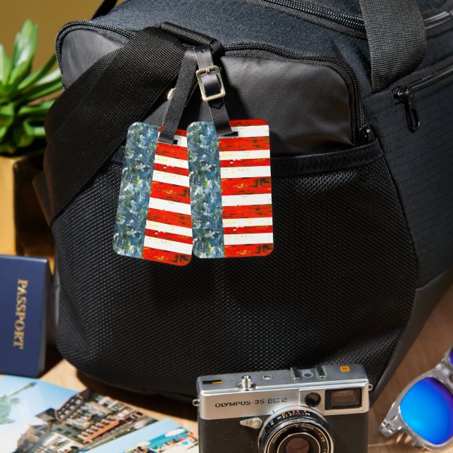 Abstract American Flag Design Luggage Tag (Front & Back)