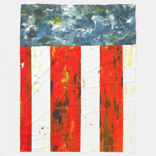 Abstract American Flag Fleece Blanket