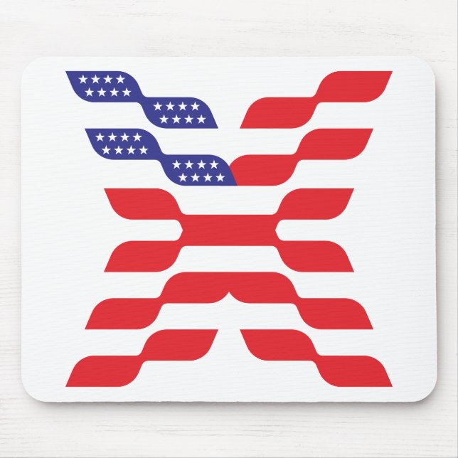 Abstract American Flag Letter X Mouse Pad (Front)