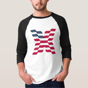 Abstract American Flag Letter X T-Shirt