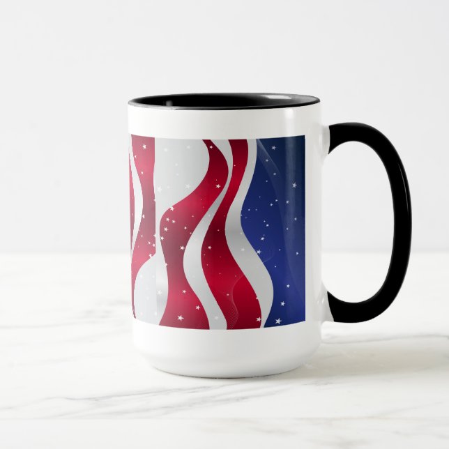 Abstract American Flag Red White & Blue Mug (Right)