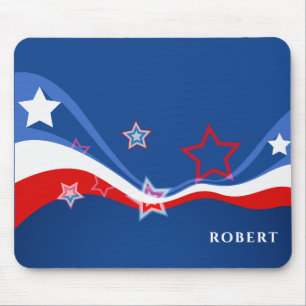 Abstract American flag Stars and Stripes Mouse Pad