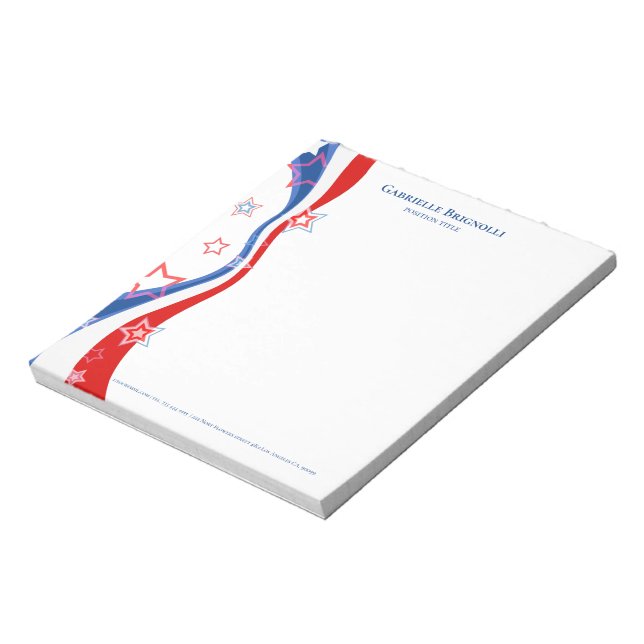 Abstract American flag Stars and Stripes Notepad (Rotated)