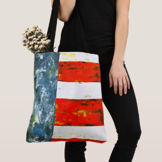 Abstract American Flag Tote Bag