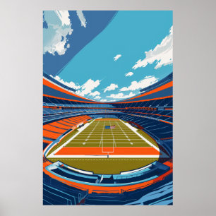 Abstract American Football Graphic Design Poster