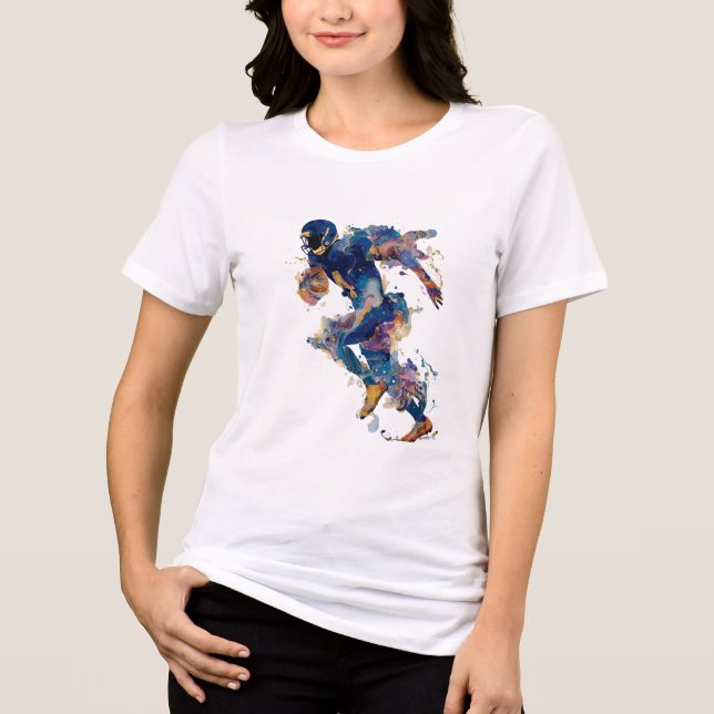 Abstract American Football Player | Fluid Ink art Tri-Blend Shirt (Front)