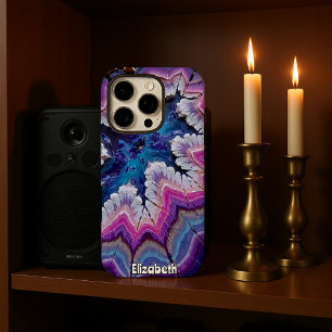 Abstract Amethyst and Gold Veins iPhone 16 Pro Case