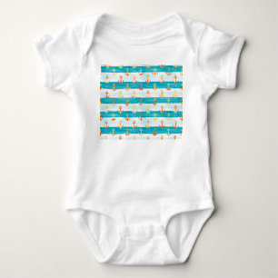 Abstract anchors: watercolor stripe pattern. baby bodysuit