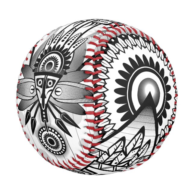Abstract Ancient Native Indian Tribal Baseball (Angled)