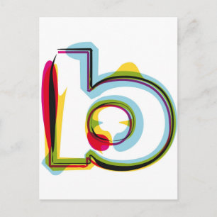 Abstract and colourful letter b postcard