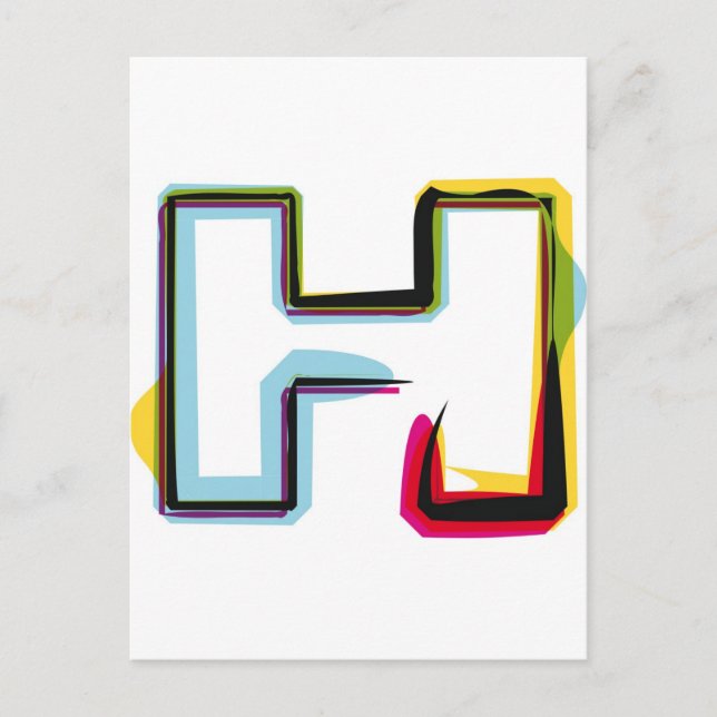 Abstract and colourful letter H Postcard (Front)