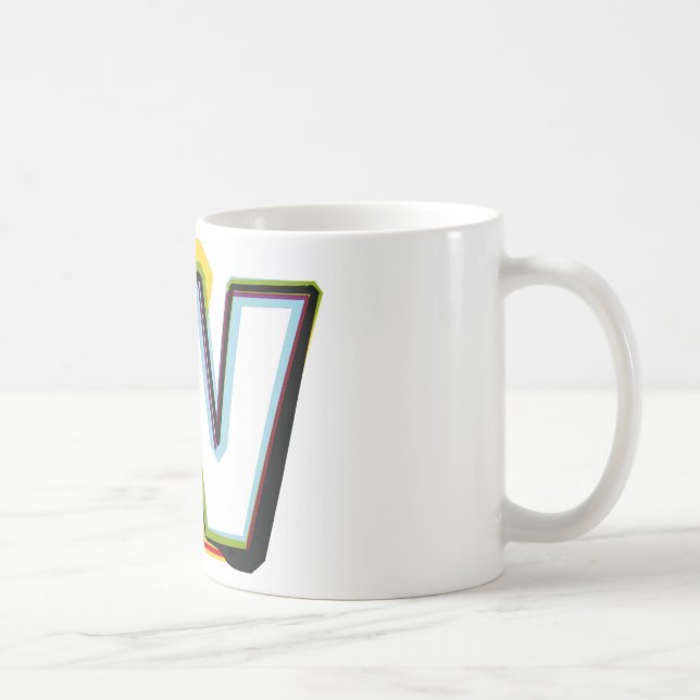 Abstract and colourful letter W Coffee Mug (Right)