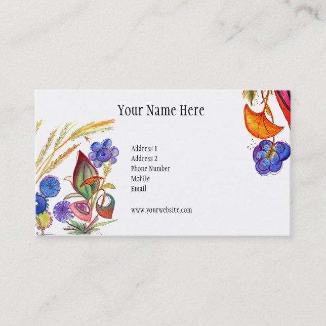 Abstract and colourful Tree Business Card (Front)