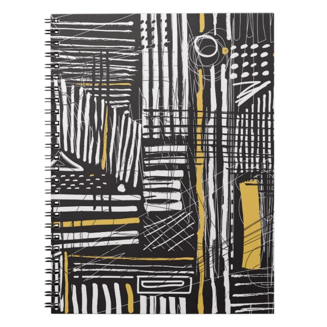 Abstract and creative seamless pattern design with notebook (Front)