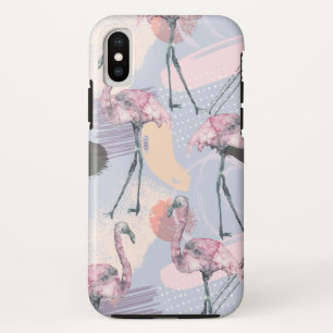 Abstract and Flamingo Pattern Case-Mate iPhone Case