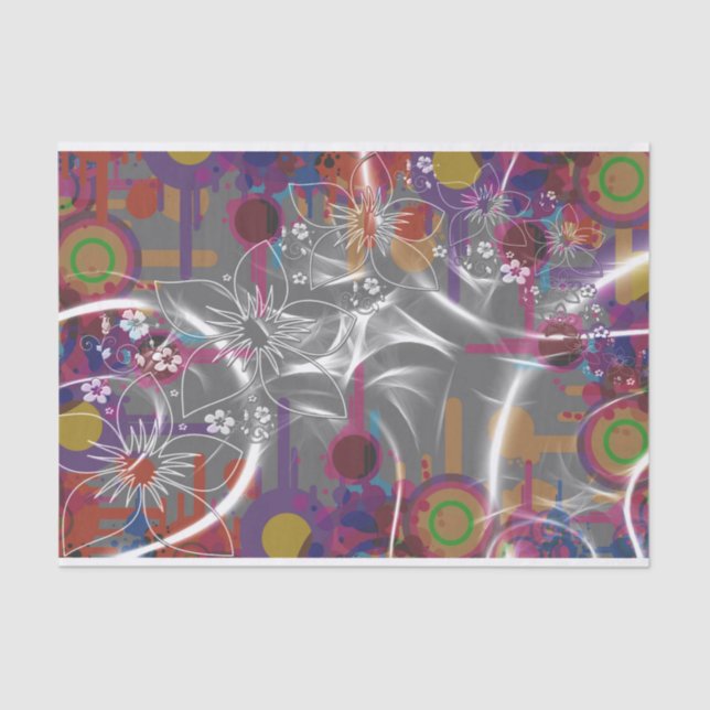 abstract and flowers tissue paper (Front)