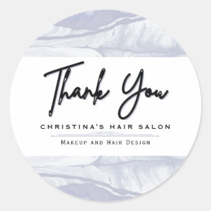 Abstract and Minimalist Blue Watercolor Classic Round Sticker