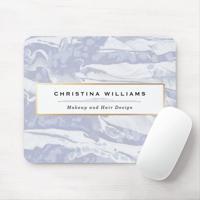 Abstract and Minimalist Blue Watercolor Mouse Pad (With Mouse)