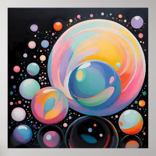 Abstract and modern bubble design poster