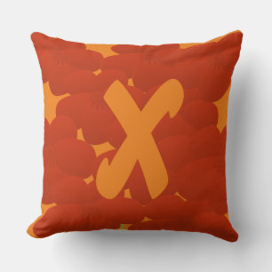 Abstract Anemone Collage Monogram Floral Cushion