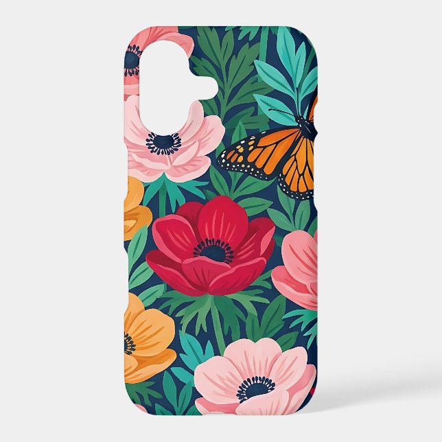 Abstract Anemone Monarch Garden iPhone Cases (Back)