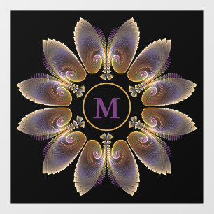 Abstract Angel Wings Mandala Fractal Monogram