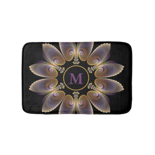 Abstract Angel Wings Mandala Fractal Monogram Bath Mat