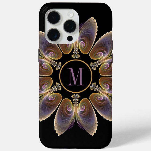 Abstract Angel Wings Mandala Fractal Monogram Case-Mate iPhone Case (Back)