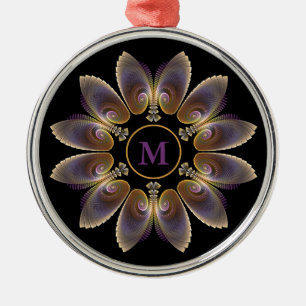 Abstract Angel Wings Mandala Fractal Monogram Metal Tree Decoration