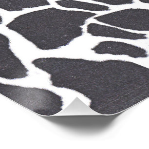 Abstract Animal Art Black White Cow Print