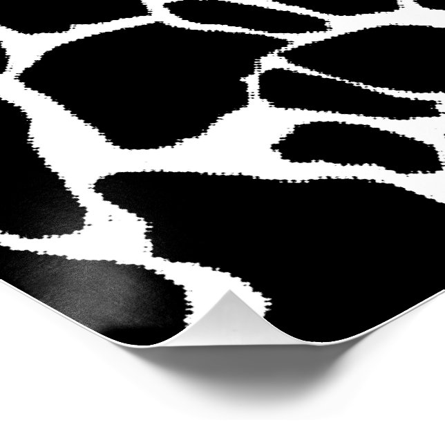 Abstract Animal Art Black White Pattern Design Poster (Corner)