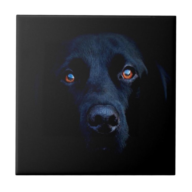 Abstract Animal Dark Dog Tile (Front)