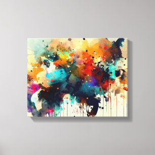 Abstract animal painting canvas print