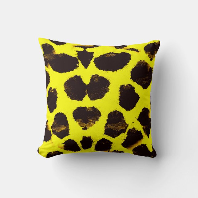 Abstract Animal Print Leopard Watercolor Cushion (Front)