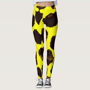 Abstract Animal Print Leopard Watercolor Leggings