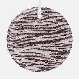 Abstract Animal Skin Seamless Print Glass Tree Decoration