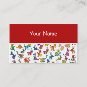 Abstract Animals Pattern for Kids + your backgr. Business Card