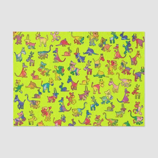 Abstract Animals Pattern for Kids + your idea Tissue Paper (Front)
