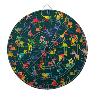 Abstract Animals Pattern Tiles Dartboard