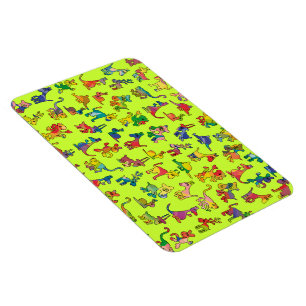 Abstract Animals Pattern Tiles Magnet