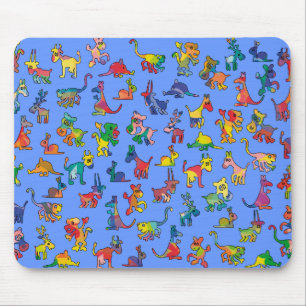 Abstract Animals Pattern Tiles Mouse Pad