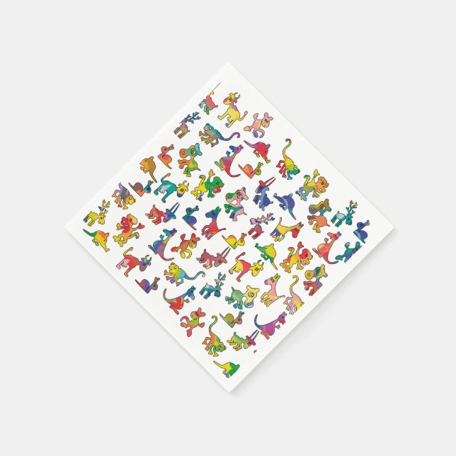 Abstract Animals Pattern Tiles Napkin (Corner)