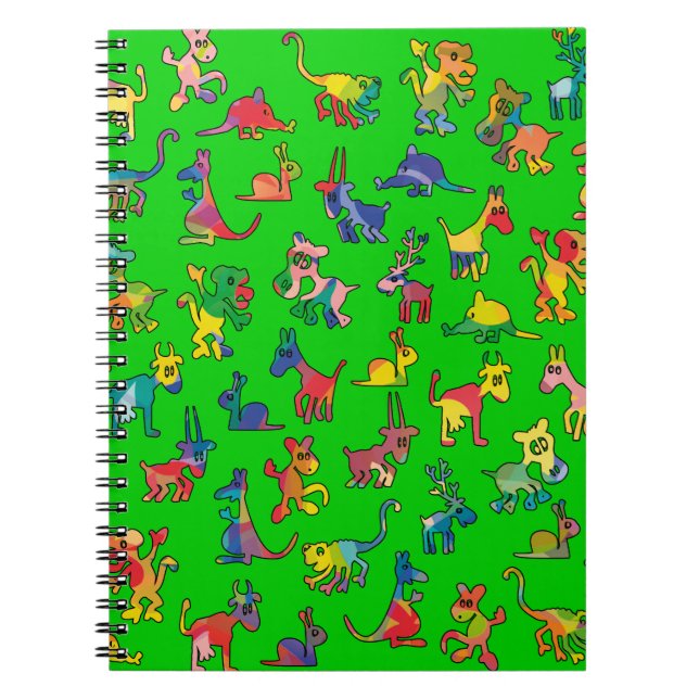 Abstract Animals Pattern Tiles Notebook (Front)